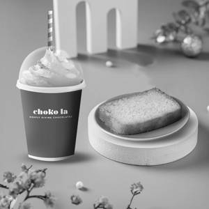 Tea Cake Slice with Chocolate Shake