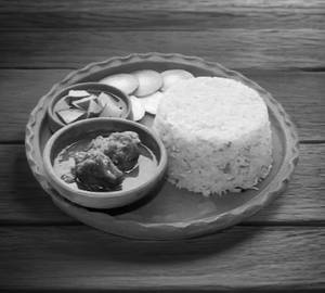 Kashmiri Pulao/Basanti Pulao/Peas Pulao+Mutton Kosha [2 Pieces]