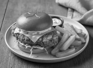 Chicken and chips burger