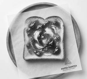 Bread butter jam grilled toast