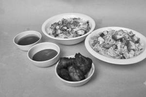 Chicken Fried Rice Qtr+chicken Noodles Qtr With Chicken 65 - 3 Pieces