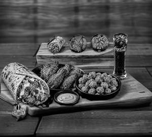 Fried Chicken Shawarma -1+Fried Chicken Leg-1+Chicken Popcorn -6+Rs.20 Cool Drinks -1