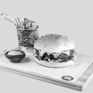 BBQ Jackfruit & Double Cheese Burger