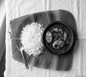 Plain White Rice + Fish Curry (Chepala Pulusu)