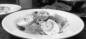 Fully Boiled Egg With Salad