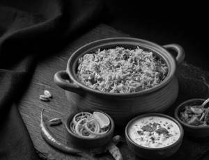 VEG BIRYANI WITH RAITA