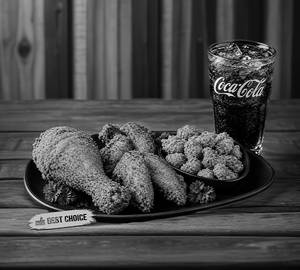 Mini Burger-3Pcs+Fried Chicken Wings -1Pcs+Chicken Popcorn-6+Rs.20 Cool Drinks -1