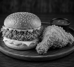 Chicken Burger  1Pc + Fried Chicken 1Pc