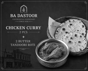 Chicken Curry 2 Pcs + 2 Butter Tandoori Roti