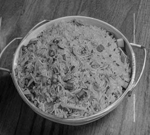 Fried rice mixed