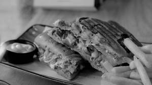 Steve's Favourite Mushroom Melt Sandwich With Fries