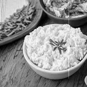 Blue rice cottage cheese
