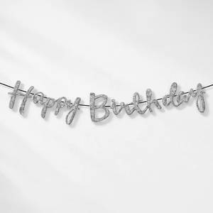 Happy Birthday Gold Glitter Banner