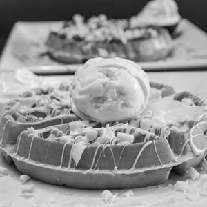 White chocolate waffle