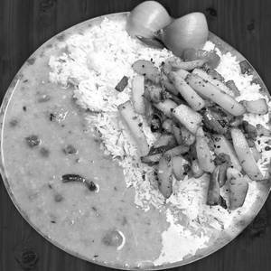 Dal Chawal Alok Ki Bhujia Sabji With Mango Pickle