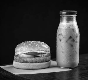 Veg Rockstar Burger Cold Coffee Combo