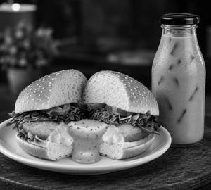 Veg Texas Volcano Burger Cold Coffee Combo