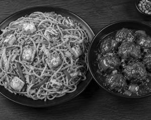 Paneer Chowmein Half + Veg Manchurian Half