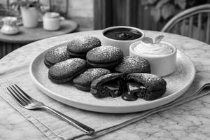 Dark Chocolate Filled Mini Pancakes