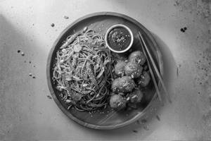 Veg Chowmein With Veg Manchurian
