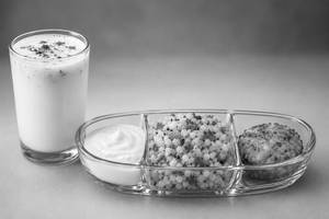 Sabudana Meal [Sabudana Khichdi + Sabudana Wada + Curd + Chaas]