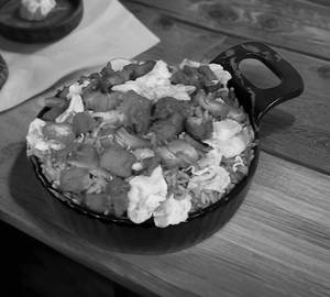 Schezwan Egg With Chicken Fried Rice