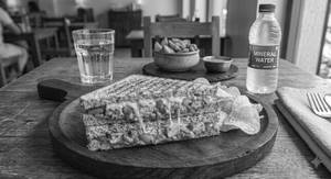 Veg Cheese Grilled Sandwich With Wafer