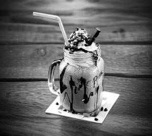 Tender coconut chocolate ice cream shake