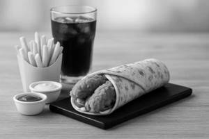 Double Chicken Wrap + Fries + 2 Dips + Drink