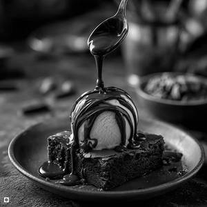 Vanilla Brownie With Hot Chocolate Sundae