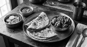 4 butter roti with bhajya