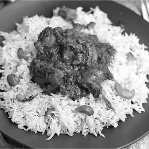 Ghee Rice With Chicken Curry