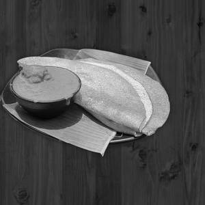 Egg dosa with chicken gravy