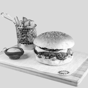 Spinach & Mushroom & Feta Truffle Oil Burger