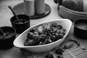 Lamb With Red Pepper And Green Chili