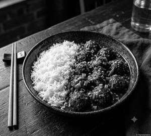 Veg Manchurian With Rice