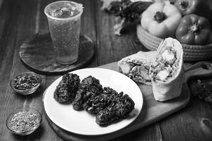 Fried Chicken Wrap & Bbq Wings Meal