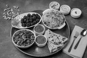Mushroom Biryani + Manchurian+3 Pulka Curry