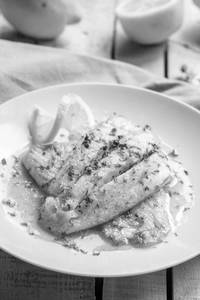 Sliced Fish with Lemon Butter Sauce