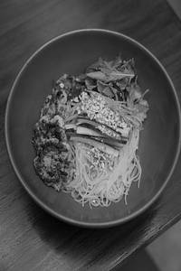 Chicken Meatball, Rice Noodles, Fresh Herbs