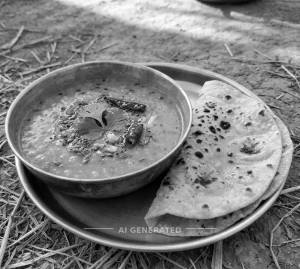 Dal Fry + Tawa Roti (2 Pieces) 