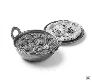 Mushroom Kadhai + Tandoori roti plain (1 piece)