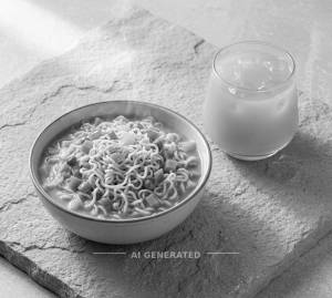 Veg maggi + Mango fruiti