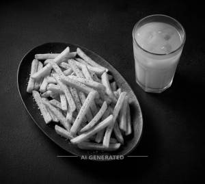 French Fries + Cold Drink Glass 300Ml (Orange)