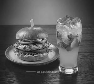 Chicken burger + Forest Mint Lime