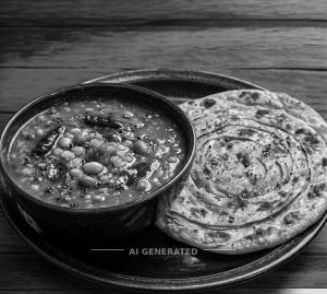 Gujarati Khatti Meethi Dal + Kathiyawadi Paratha (1 piece)