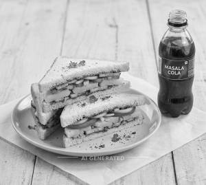 Veg sandwich + Masla cold drink