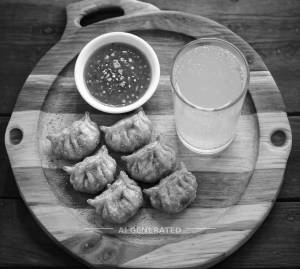 Fried Veg Momos Red Chilli sauce [4 Pieces ] + Campa Energy Golden Boost 300Ml