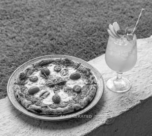 Tomato Pizza + Green Apple Mocktail