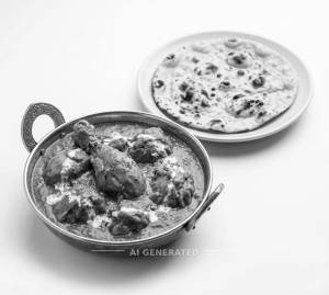 Chicken butter masala bone + Tandoori roti plain (2piece)